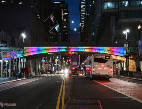 NEW YORK STATE LANDMARKS LIT IN COLORS OF LGBTQ PRIDE FLAG