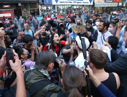 Pro-Israel and pro-Palestine protesters clashed near Times Square